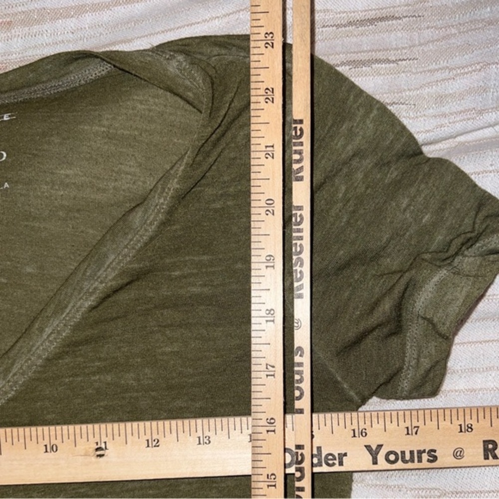 Lucky Brand Olive Green V-Neck Short Sleeve Tee - Picture 6 of 6
